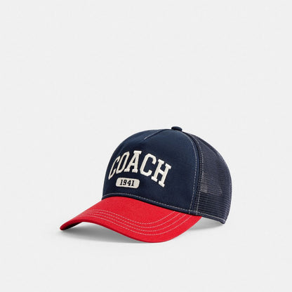 Coach Coach 1941 Varsity Trucker Hat Navy Enamel Red