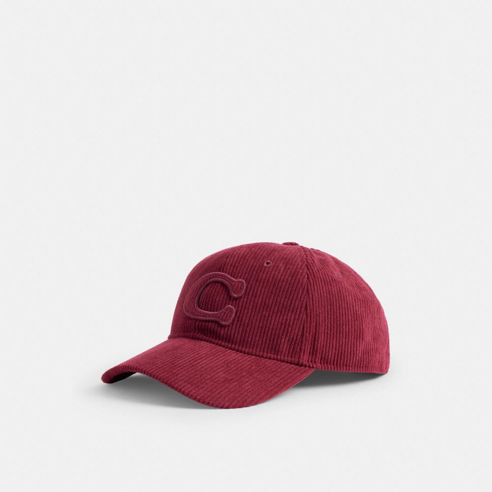 Coach Signature Patch Baseball Hat Dark Wine