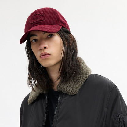 Coach Signature Patch Baseball Hat Dark Wine