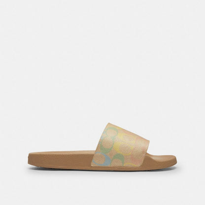 Coach Udele Sport Slide In Signature Canvas Sand Multi