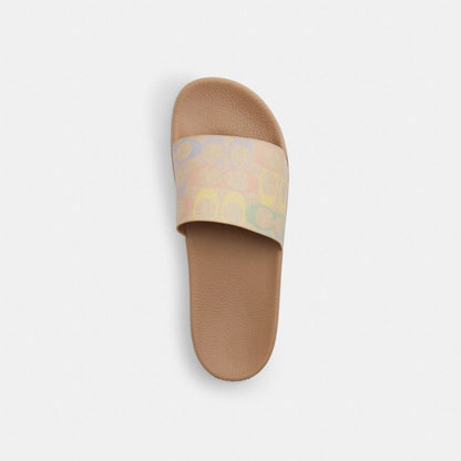 Coach Udele Sport Slide In Signature Canvas Sand Multi