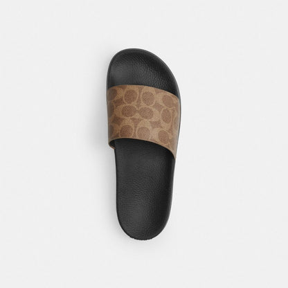 Coach Udele Sport Slide In Signature Canvas Tan