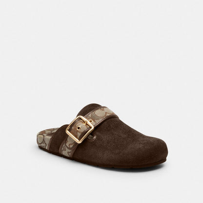 Women's Coach Archival Buckle Clog Oak Chocolate