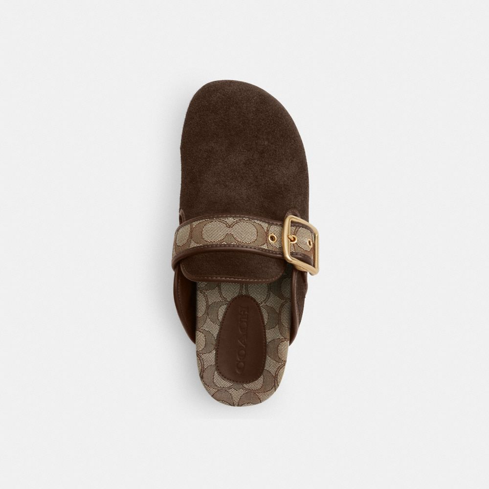 Women's Coach Archival Buckle Clog Oak Chocolate