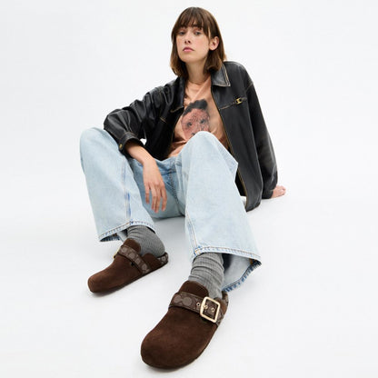 Women's Coach Archival Buckle Clog Oak Chocolate