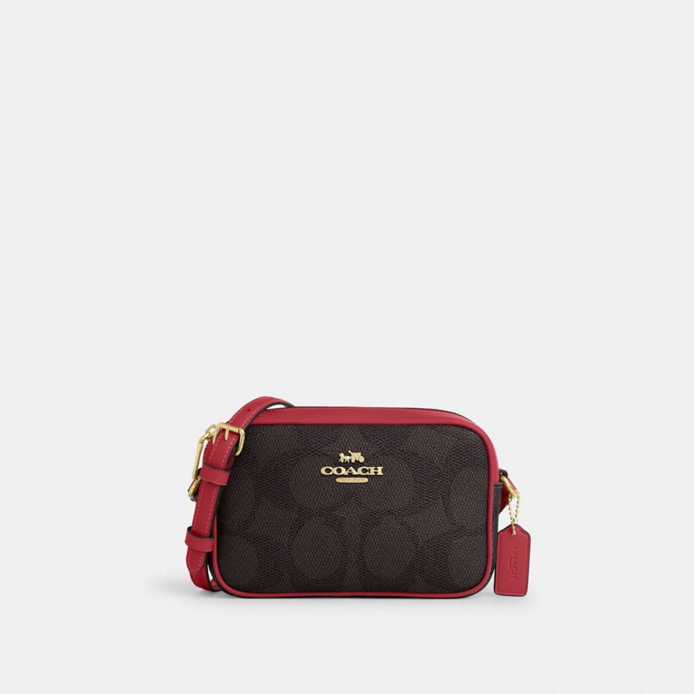 Coach Mini Jamie Camera Bag In Maxi Signature Canvas Gold