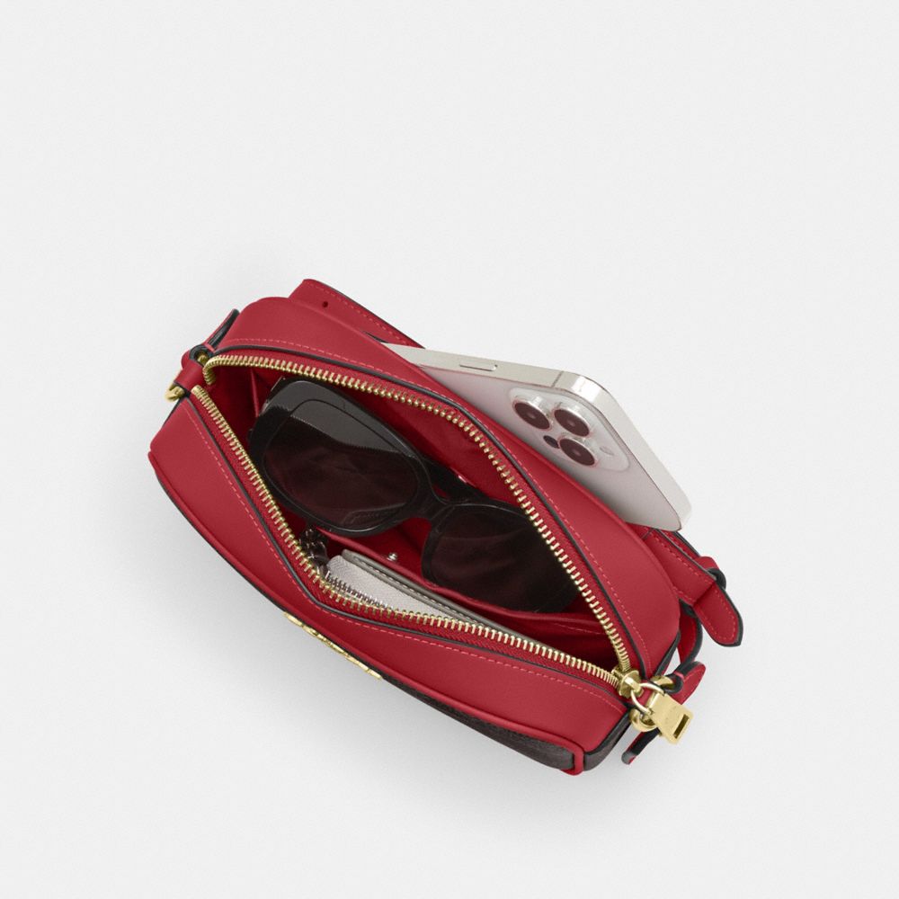 Coach Mini Jamie Camera Bag In Maxi Signature Canvas Gold