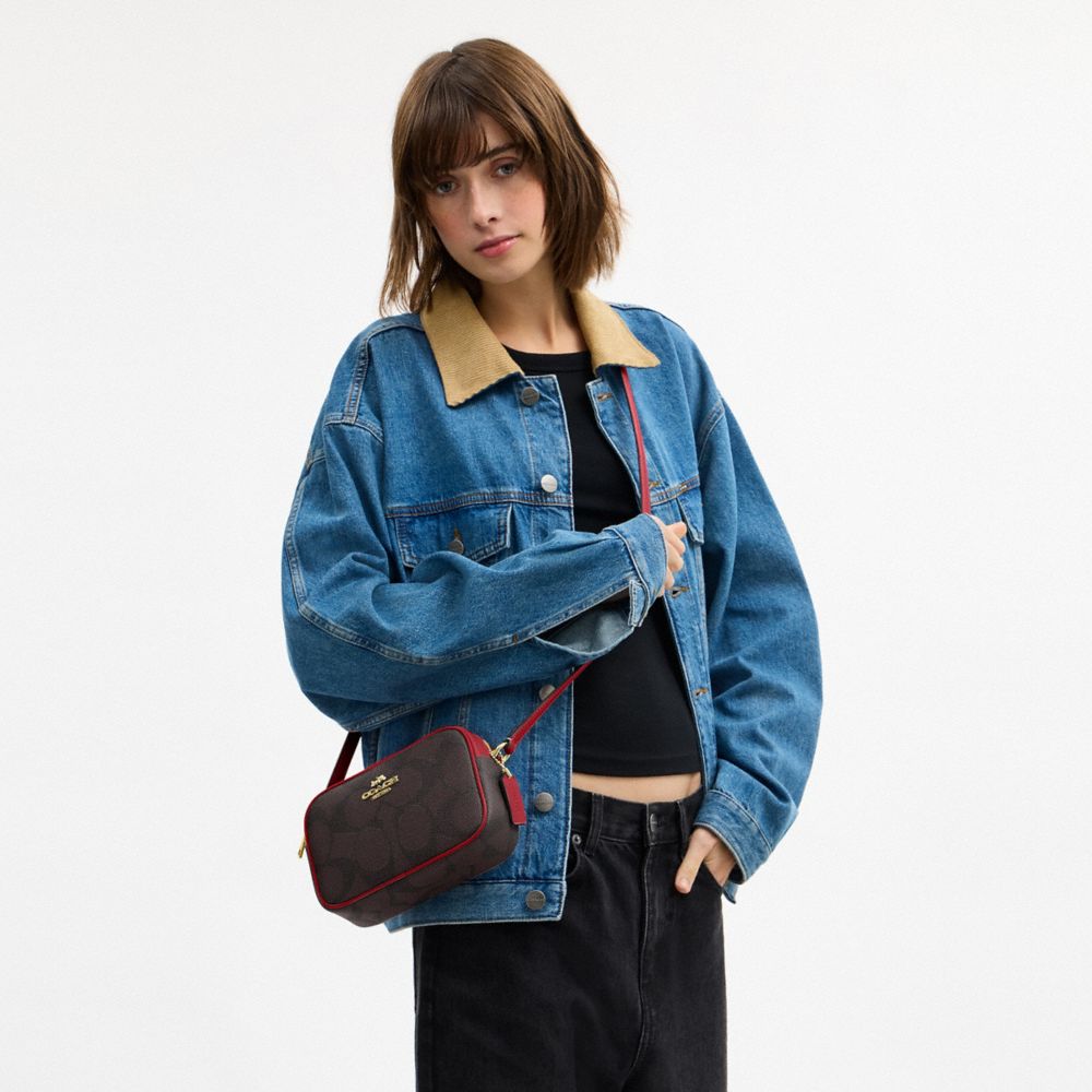 Coach Mini Jamie Camera Bag In Maxi Signature Canvas Gold