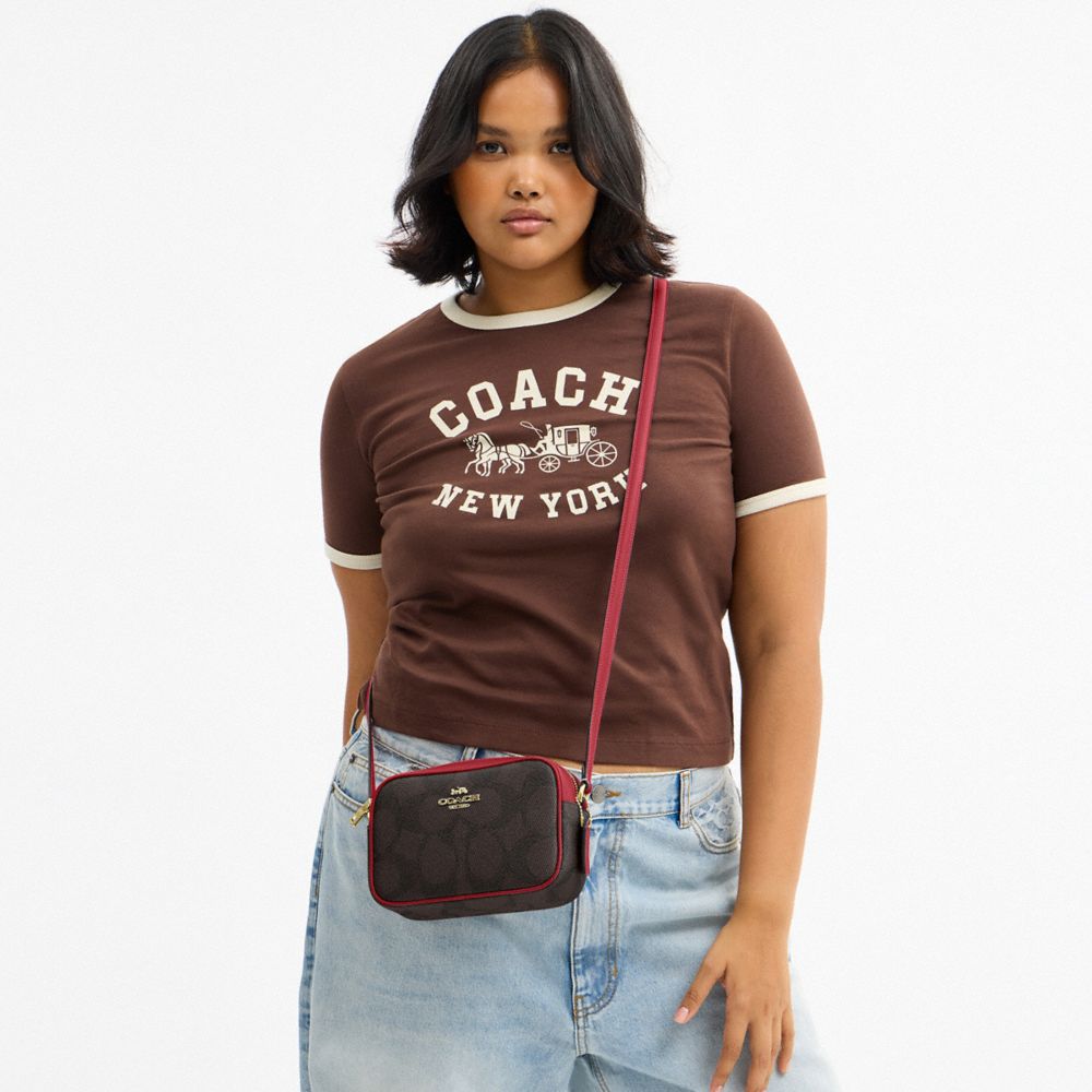 Coach Mini Jamie Camera Bag In Maxi Signature Canvas Gold