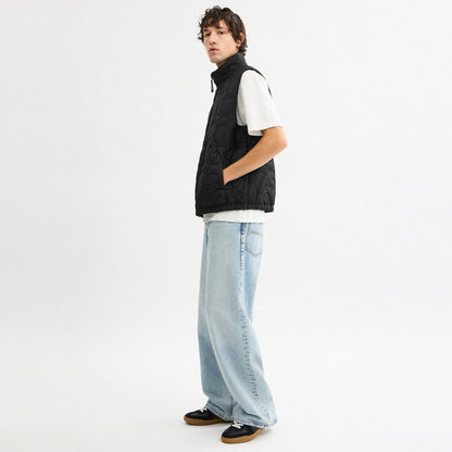 Coach Quilted Signature Puffer Vest In Recycled Polyester Black