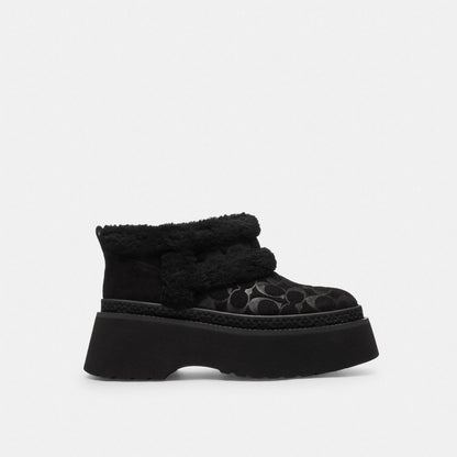 Women's Coach Christina Bootie In Signature Suede Black
