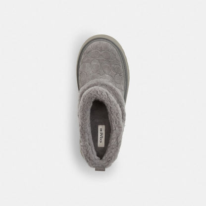 Women's Coach Christina Bootie In Signature Suede Charcoal