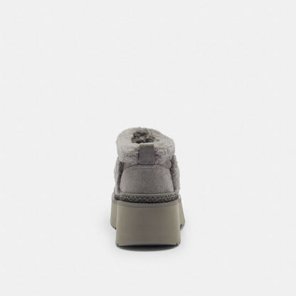 Women's Coach Christina Bootie In Signature Suede Charcoal