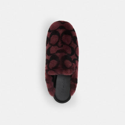 Women's Coach Slipper In Signature Shearling Merlot