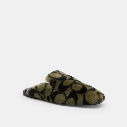 Women's Coach Slipper In Signature Shearling Olive