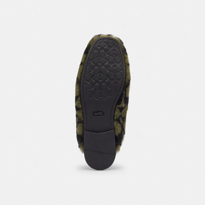 Women's Coach Slipper In Signature Shearling Olive