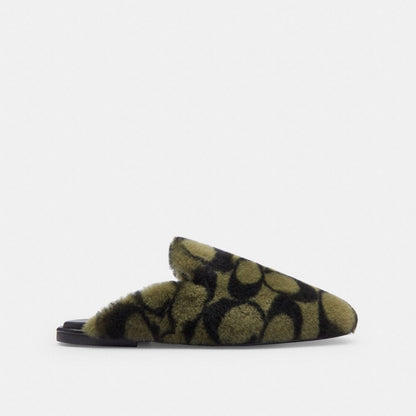 Women's Coach Slipper In Signature Shearling Olive