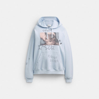 Coach Floppy Hoodie Light Blue