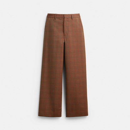 Coach Tailored Pants Orange Pink Plaid