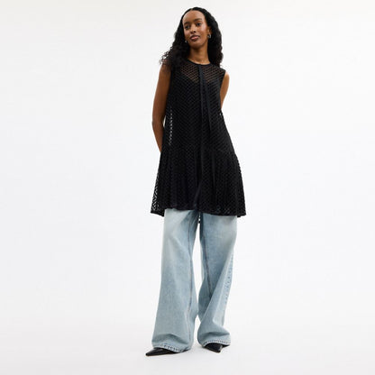 Coach Velvet Burnout Dress Black
