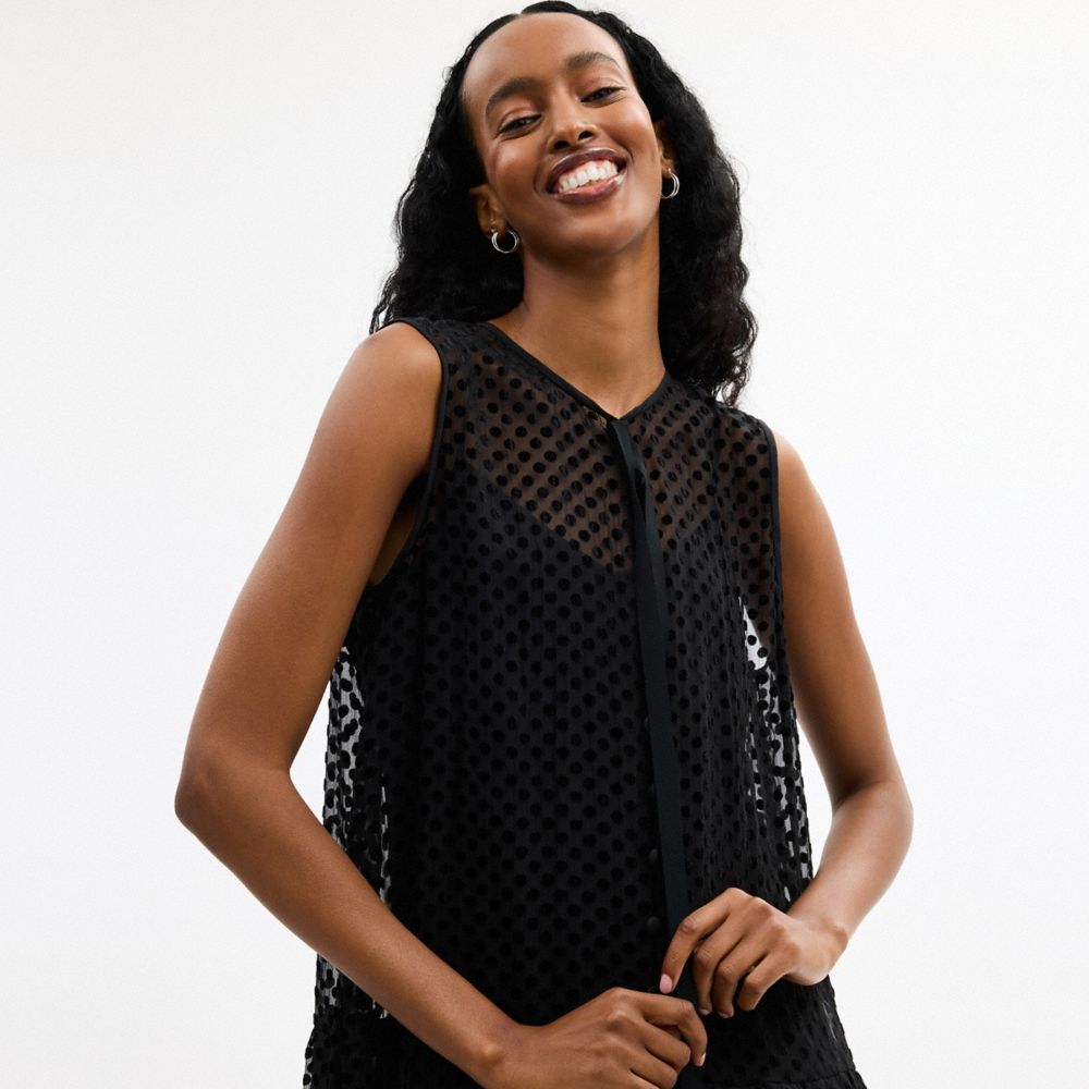 Coach Velvet Burnout Dress Black