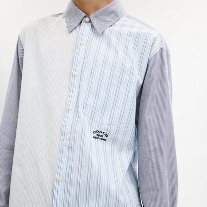 Coach Mashup Stripe Shirt Blue Blue Multi