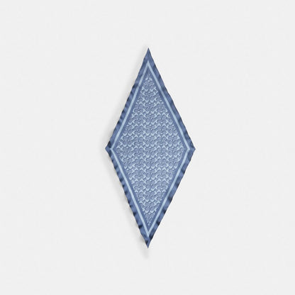 Coach Signature Silk Diamond Scarf Light Denim