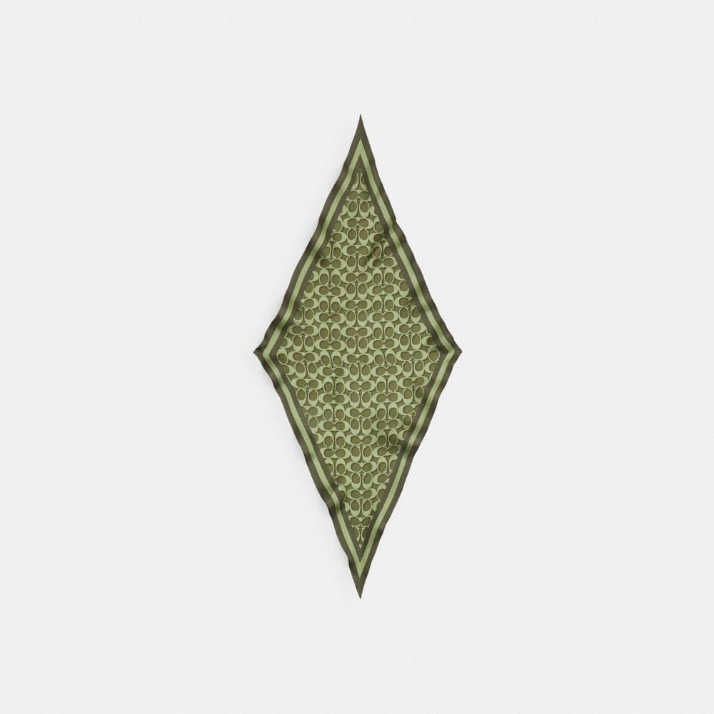 Coach Signature Silk Diamond Scarf Olive