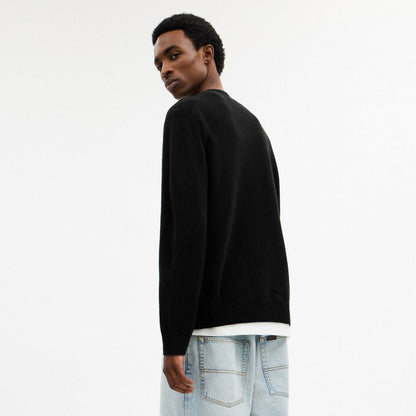 Coach Lightweight Bear Graphic Sweater Black