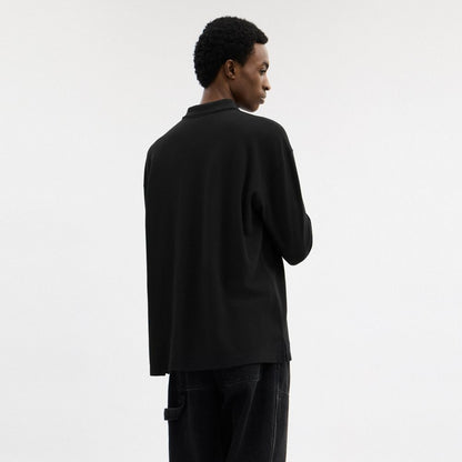 Coach Horse And Carriage Long Sleeve Polo Black