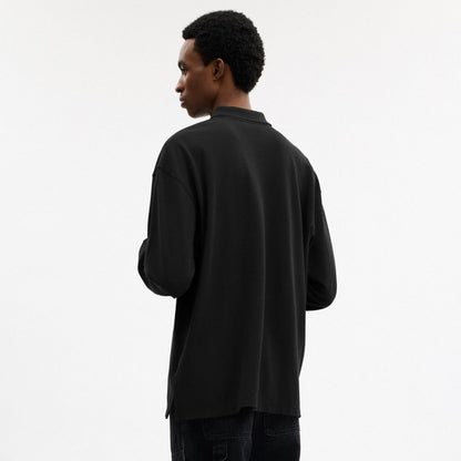 Coach Horse And Carriage Long Sleeve Polo Black