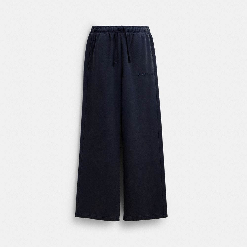 Coach Garment Dyed Straight Leg Sweatpants Navy Blue