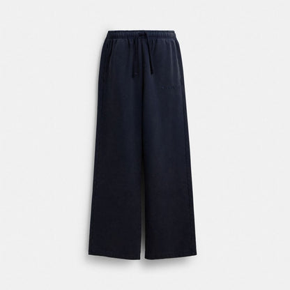 Coach Garment Dyed Straight Leg Sweatpants Navy Blue