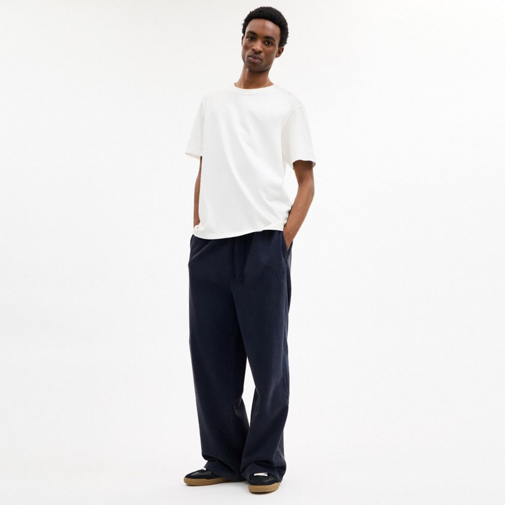 Coach Garment Dyed Straight Leg Sweatpants Navy Blue