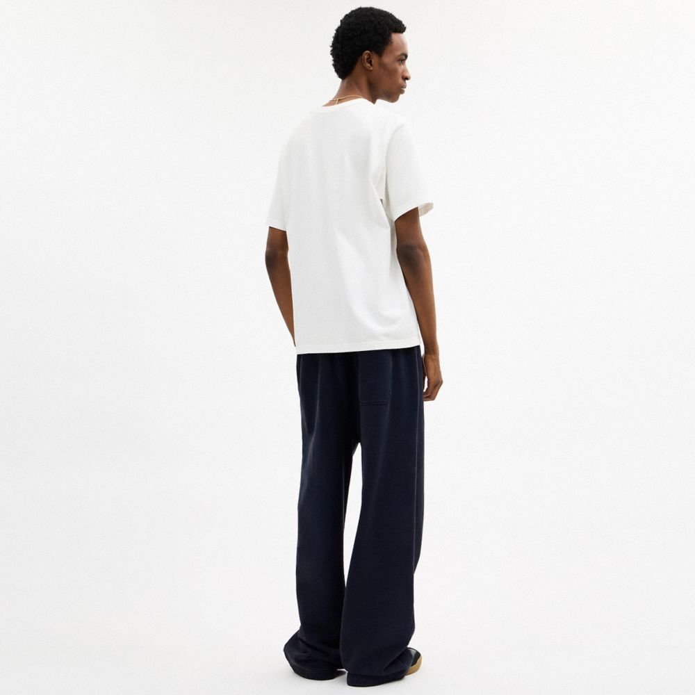 Coach Garment Dyed Straight Leg Sweatpants Navy Blue