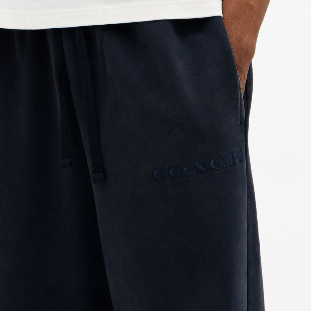 Coach Garment Dyed Straight Leg Sweatpants Navy Blue