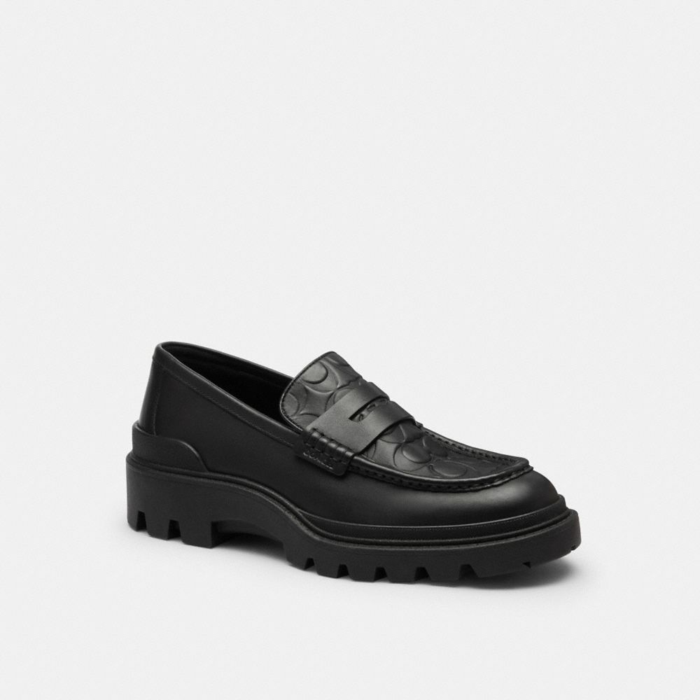 Men's Coach Loafer In Signature Leather Black