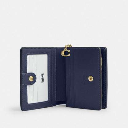 Coach Snap Wallet In Signature Chenille Gold/Navy