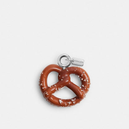 Coach Small Pretzel Shoe Charm Silver Brown Multi