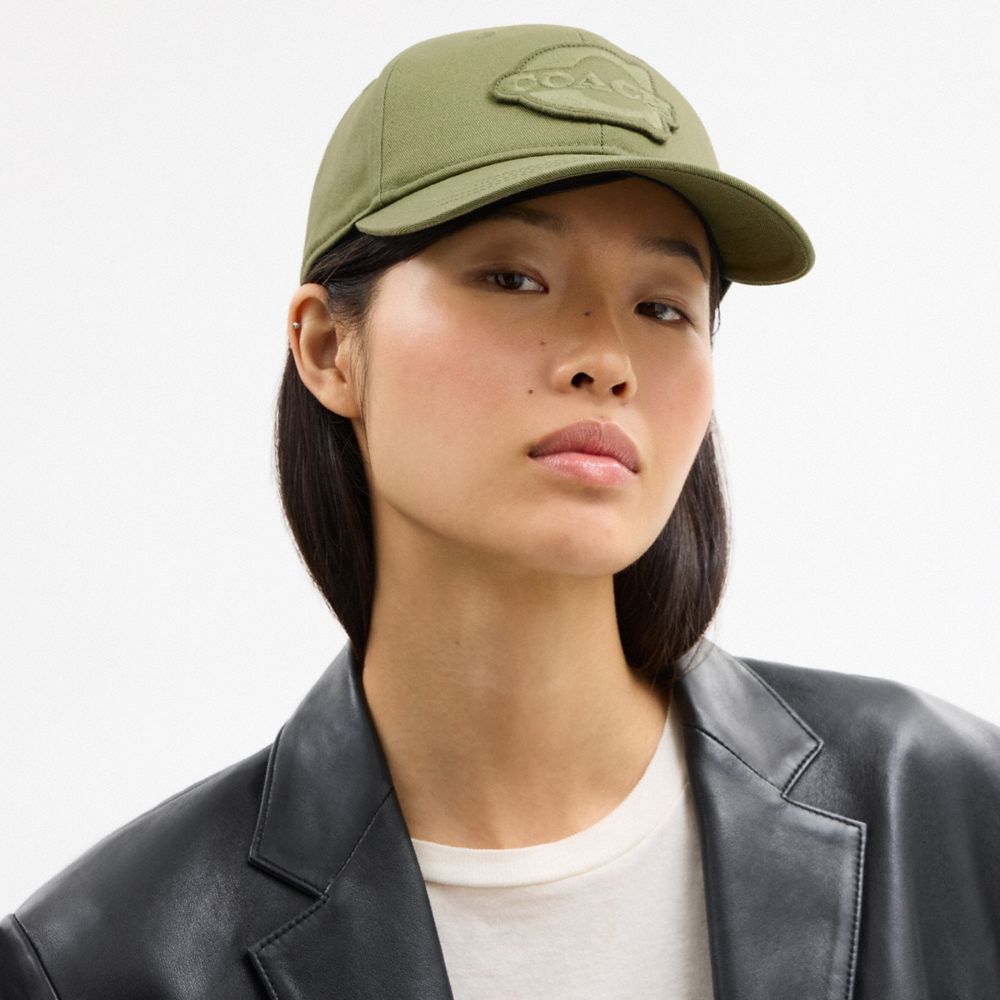 Coach Soho Flat Brim Baseball Hat Olive