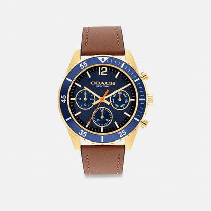 Coach Cole Chronograph Watch, 44 Mm Saddle
