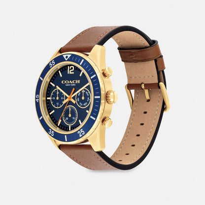 Coach Cole Chronograph Watch, 44 Mm Saddle