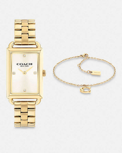 Liz Watch Gift Set, 30 Mm X 22 Mm Gold Gold