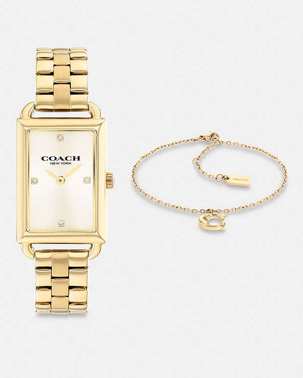 Liz Watch Gift Set, 30 Mm X 22 Mm Gold Gold