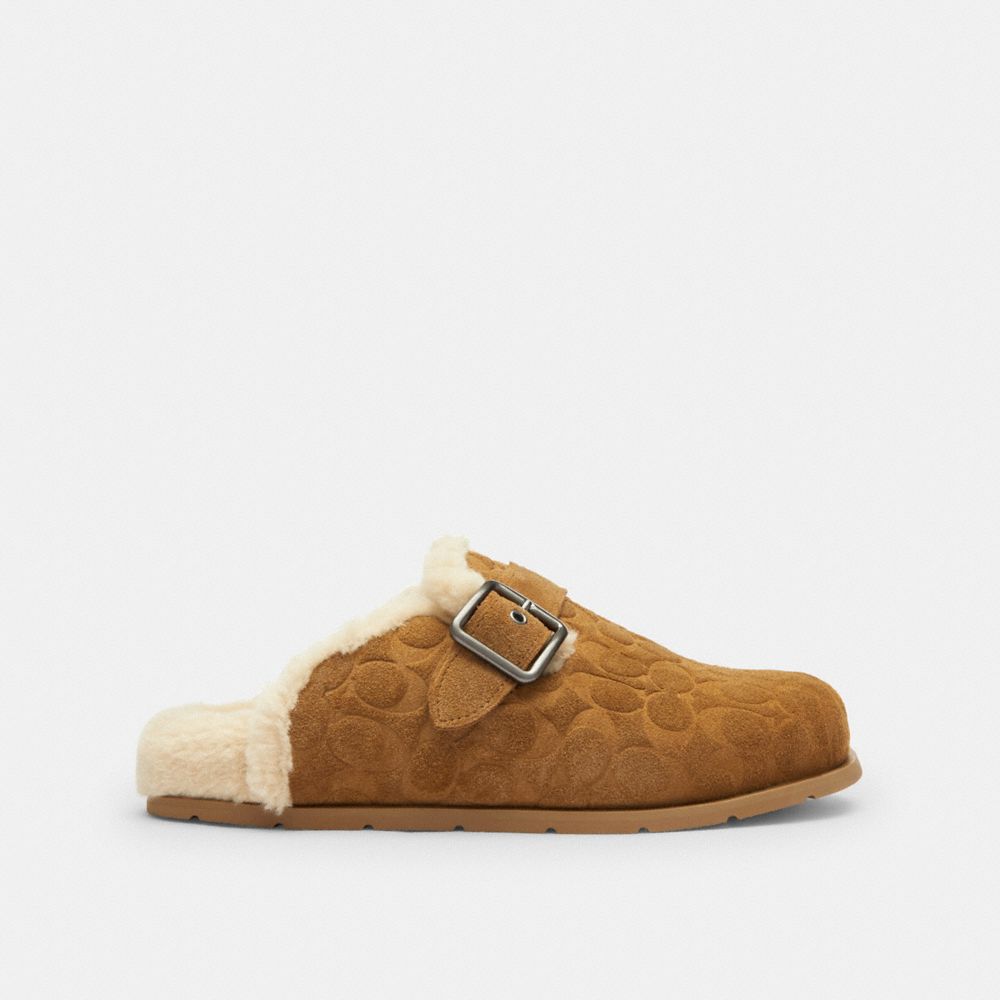 Men's Coach Buckle Clog In Signature Tobacco