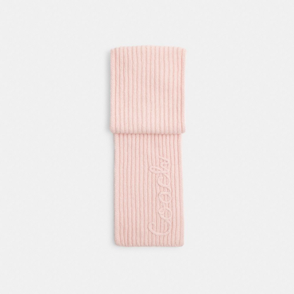 Coach Coach Script Knit Muffler Pink
