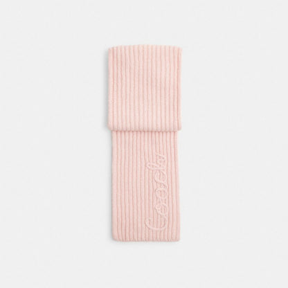 Coach Coach Script Knit Muffler Pink