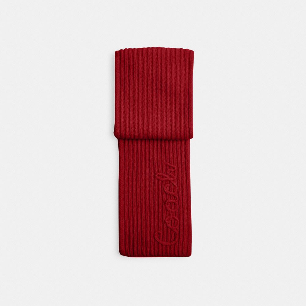Coach Coach Script Knit Muffler Red