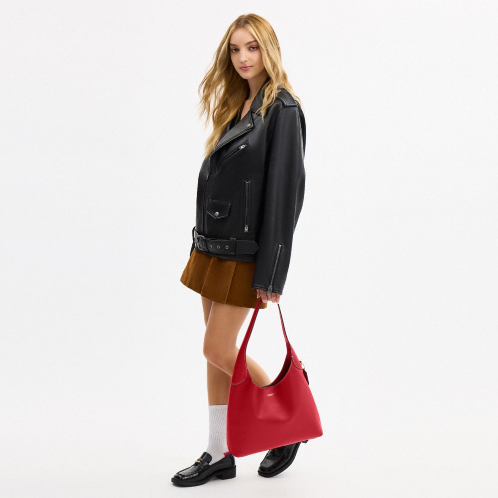 Coach Brooklyn Shoulder Bag 34 Brass/Scarlet