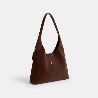 Coach Brooklyn Shoulder Bag 34 Brass Dark Chocolate